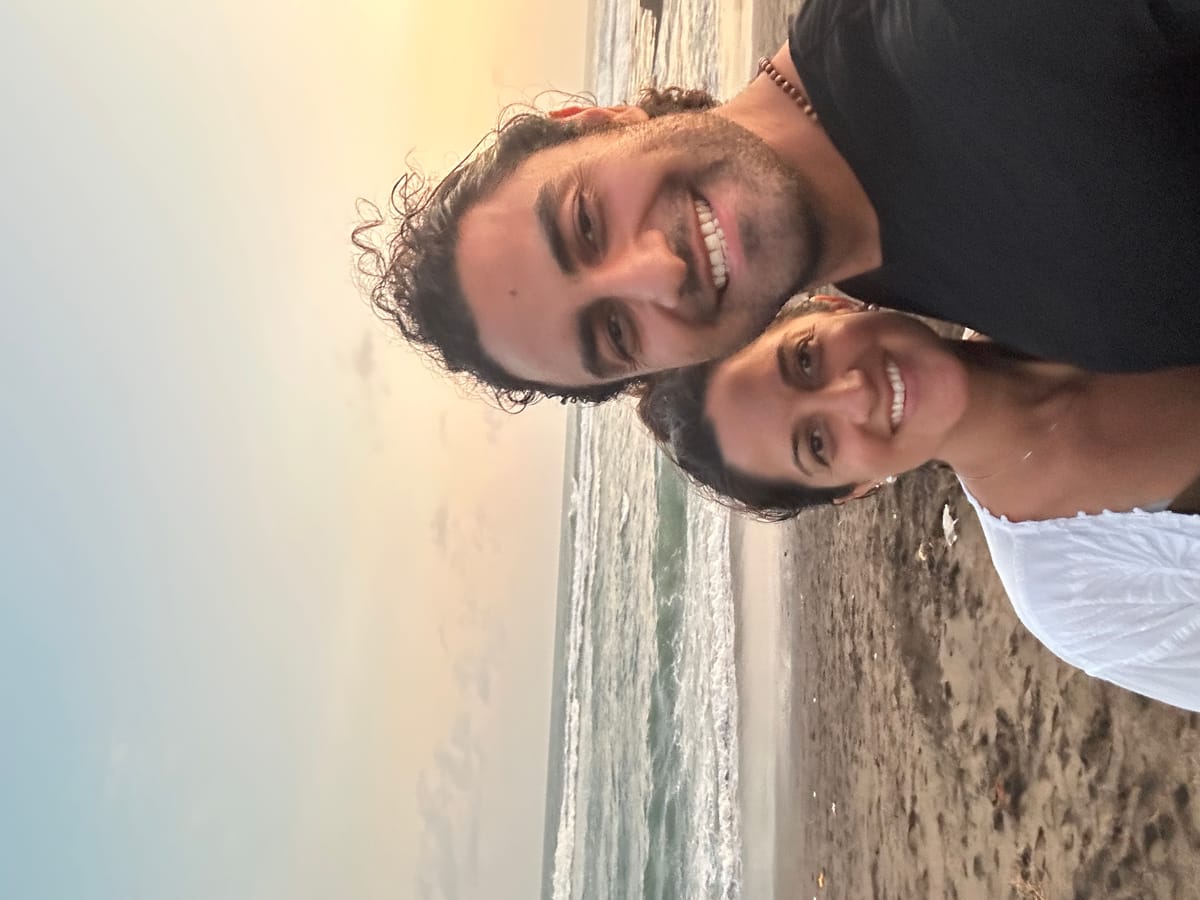 Bijan and Jarin at the ocean