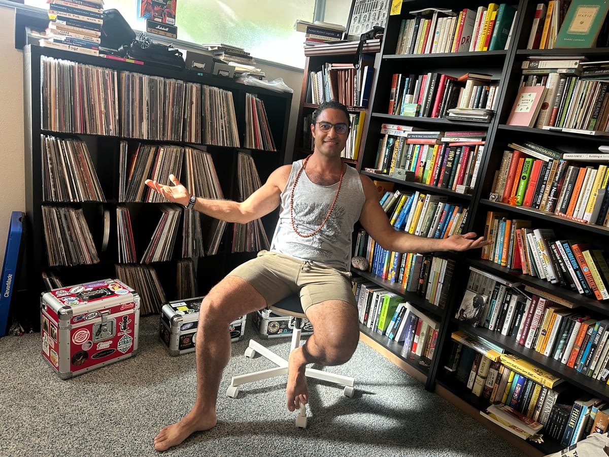 Bijan's library back home